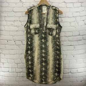 Leenoy Top Womens Sz 0 Snakeskin Print Tunic Length